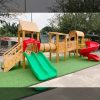 Cầu trượt liên hoàn gỗ ngoài trời ống chui 3 khối TPG1-014