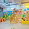 Cầu trượt gỗ trong nhà kèm xích đu 2 ghế cho bé TPG2-005