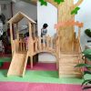 Cầu trượt gỗ trong nhà cho bé mầm non 2 khối TPG2-010