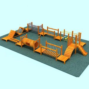 Bộ vận động thể chất liên hoàn gỗ cho bé ngoài trời TPG3-006