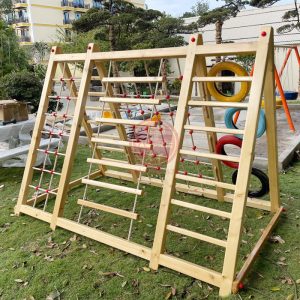 Vách leo trèo chữ A đa năng bằng gỗ cho trẻ em TPG3-016