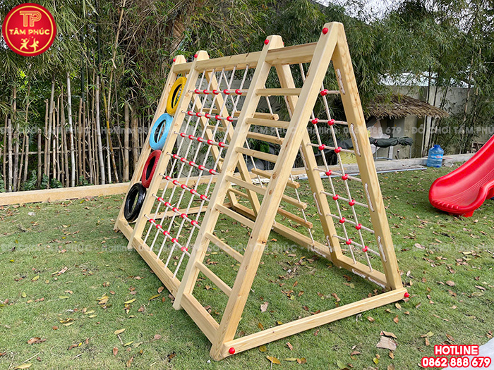 Vách leo trèo chữ A đa năng bằng gỗ cho trẻ em TPG3-016