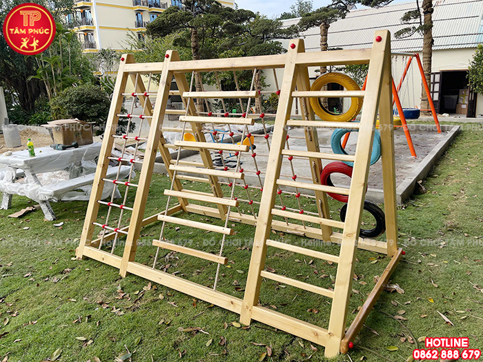 Vách leo trèo chữ A đa năng bằng gỗ cho trẻ em TPG3-016