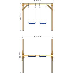 Mẫu xích đu gỗ cho trẻ 2 ghế ngồi đẹp giá rẻ TPG4-003