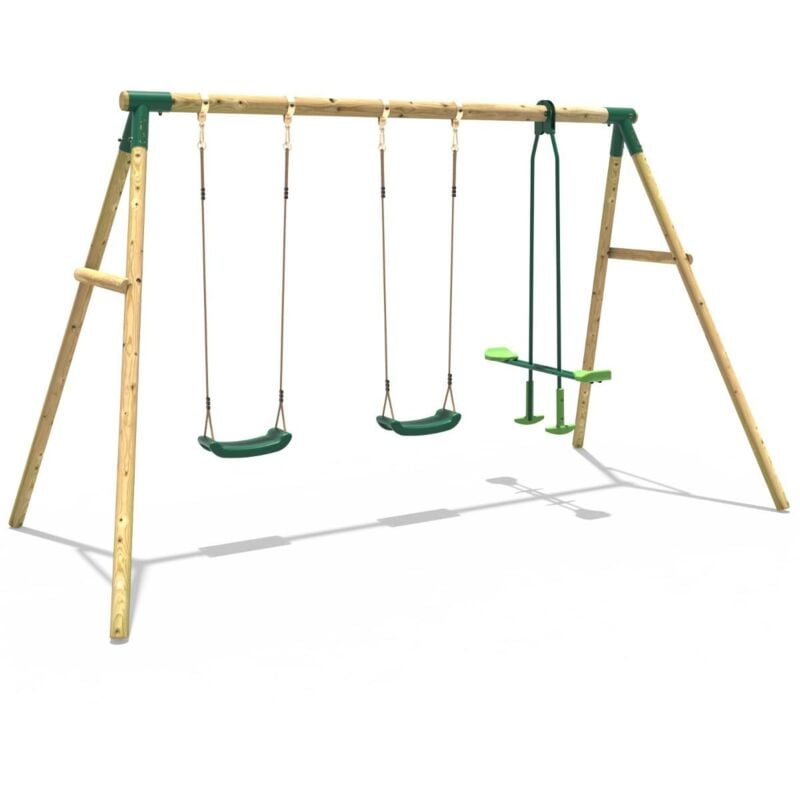 Mẫu xích đu gỗ cho bé 3 ghế 4 chỗ ngồi đẹp TPG4-005