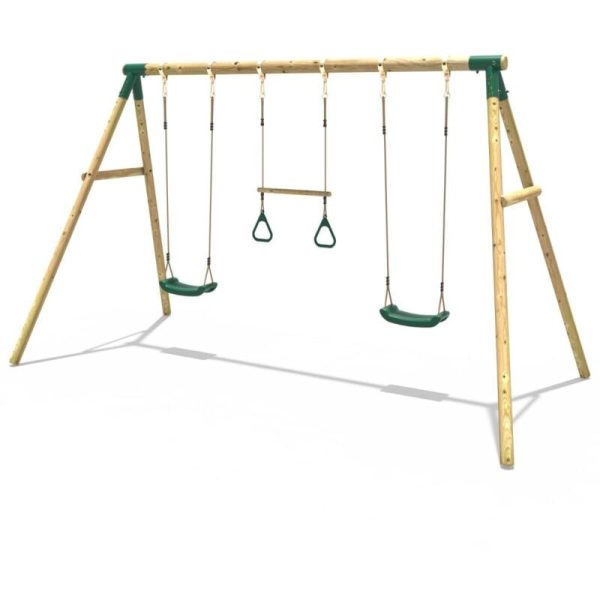 Mẫu xích đu gỗ cho trẻ em 2 ghế 1 xà đu tay TPG4-006