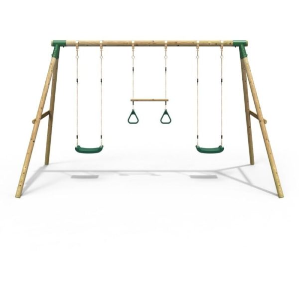 Mẫu xích đu gỗ cho trẻ em 2 ghế 1 xà đu tay TPG4-006