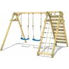 Xích đu gỗ cho bé 2 chỗ ngồi kèm vách leo thể chất TPG4-008