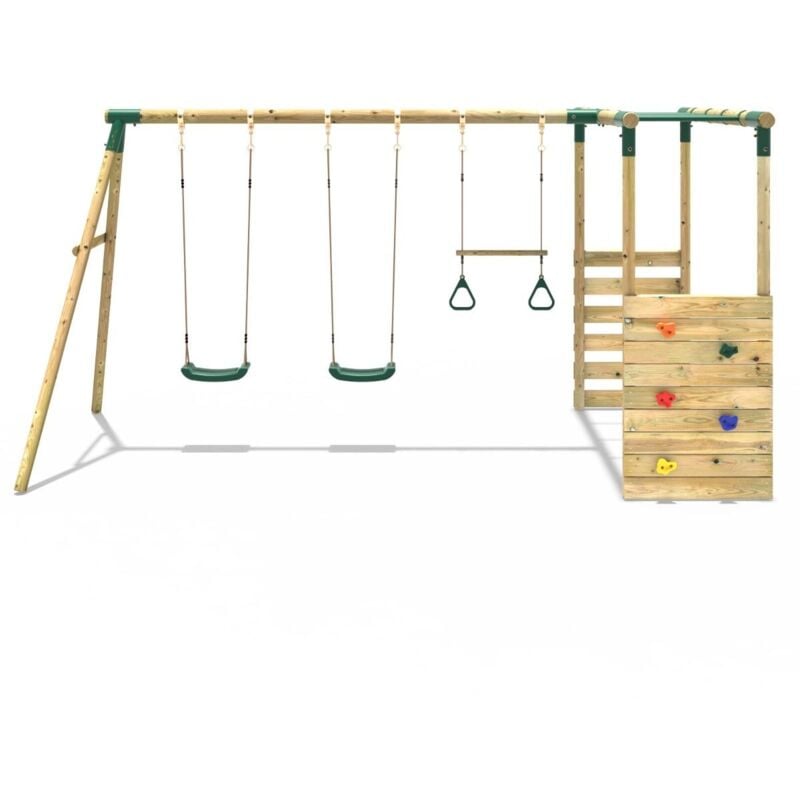 TPG4-010-xich-du-go-cho-be-2-ghe-kem-xa-du-tay-va-vach-leo-2 Xích đu gỗ cho bé 2 ghế kèm xà đu tay và vách leo TPG4-010