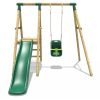 Xích đu gỗ 1 ghế kèm cầu trượt máng đơn cho bé TPG4-012