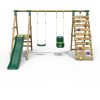 Xích đu gỗ 2 ghế kèm cầu trượt và vách leo cho bé TPG4-015