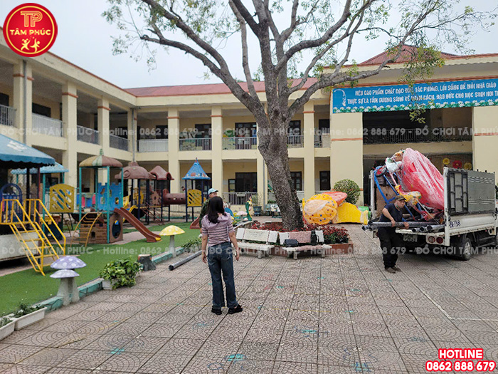 Thi công lắp đặt đồ chơi ngoài trời cho trường mầm non tại Bắc Ninh