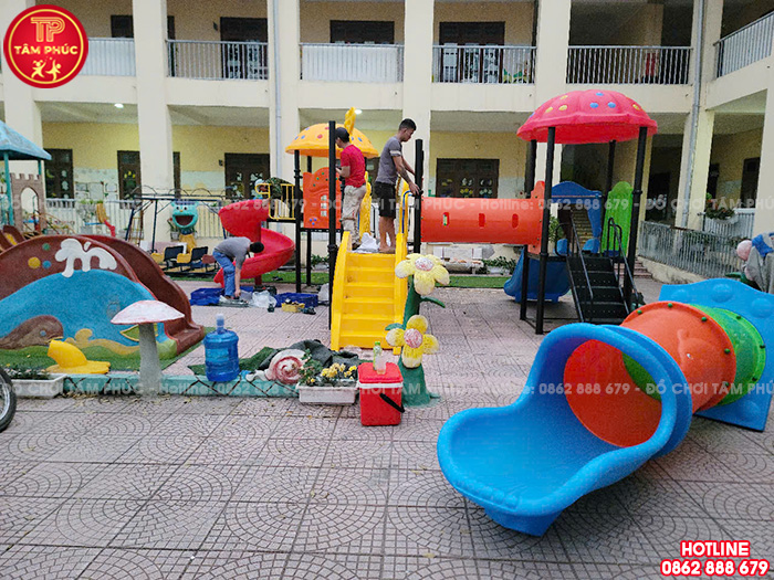 Thi công lắp đặt đồ chơi ngoài trời cho trường mầm non tại Bắc Ninh