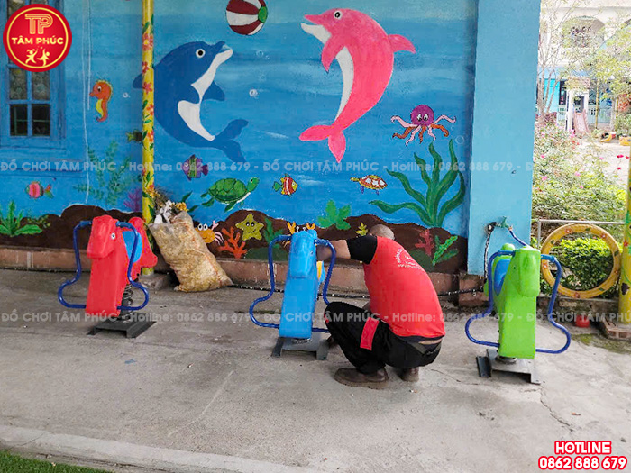 Thi công lắp đặt đồ chơi ngoài trời cho trường mầm non tại Quảng Ninh