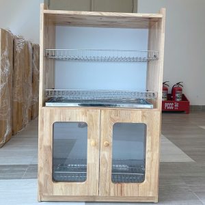 Tủ úp cốc kết hợp úp bát bằng gỗ cho trường mầm non NT7-020
