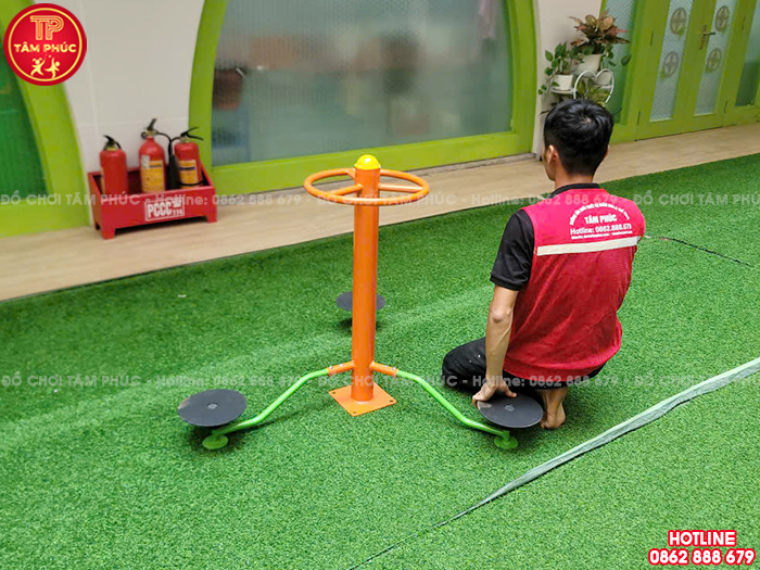 Máy thể dục đứng xoay eo 3 chỗ cho bé mầm non TP14-002