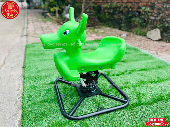 Thú nhún lò xo ngoài trời con Trâu nhựa nhập khẩu cho bé TP2-042
