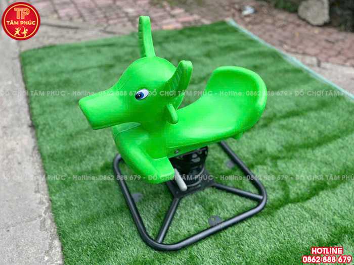 Thú nhún lò xo ngoài trời con Trâu nhựa nhập khẩu cho bé TP2-042
