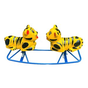 Bập bênh sắt đế cong 2 con Hổ cho bé mầm non TP3-018