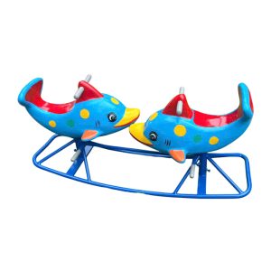 Bập bênh sắt đế cong 2 con Cá Heo cho bé mầm non TP3-019