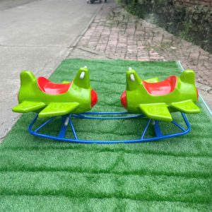 Bập bênh sắt đế cong 2 Máy Bay cho bé mầm non TP3-020