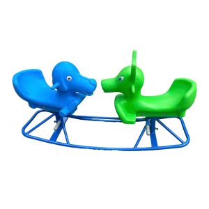 Bập bênh đế cong Mix 2 con giống nhựa nhập khẩu cho bé TP3-022