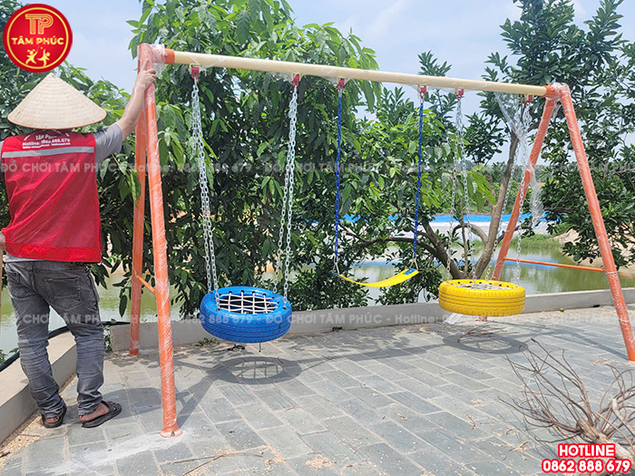 Lắp đặt đồ chơi trẻ em ngoài trời cho sân vườn gia đình anh Tuấn tại Phú Thọ