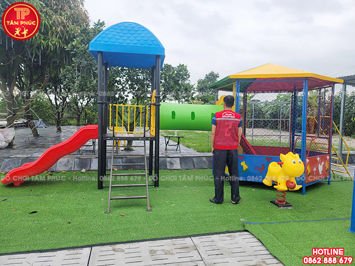 Thi công lắp đặt đồ chơi trẻ em ngoài trời cho sân cộng đồng tại Phú Xuyên, Hà Nội