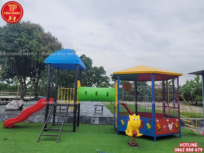 Thi công lắp đặt đồ chơi trẻ em ngoài trời cho sân cộng đồng tại Phú Xuyên, Hà Nội