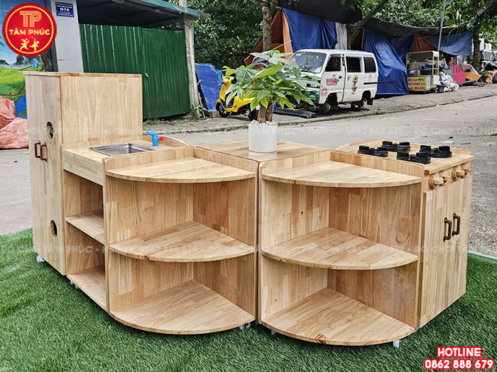 Giá kệ góc bếp chơi nấu ăn cho bé mầm non NT4-022