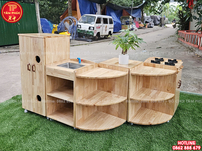 Giá kệ góc bếp chơi nấu ăn cho bé mầm non NT4-022