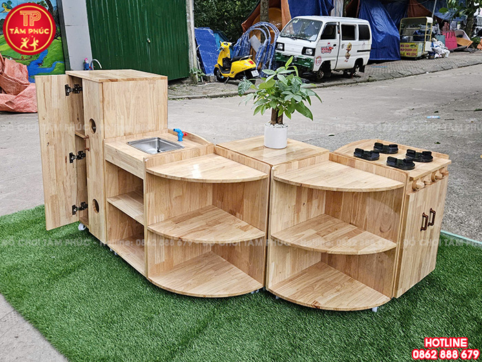 Giá kệ góc bếp chơi nấu ăn cho bé mầm non NT4-022