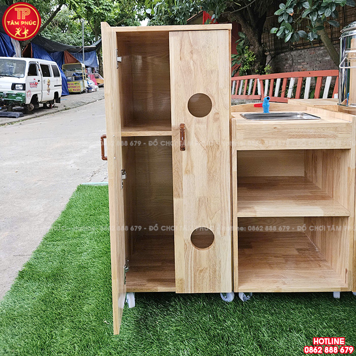 Giá kệ góc bếp chơi nấu ăn cho bé mầm non NT4-022