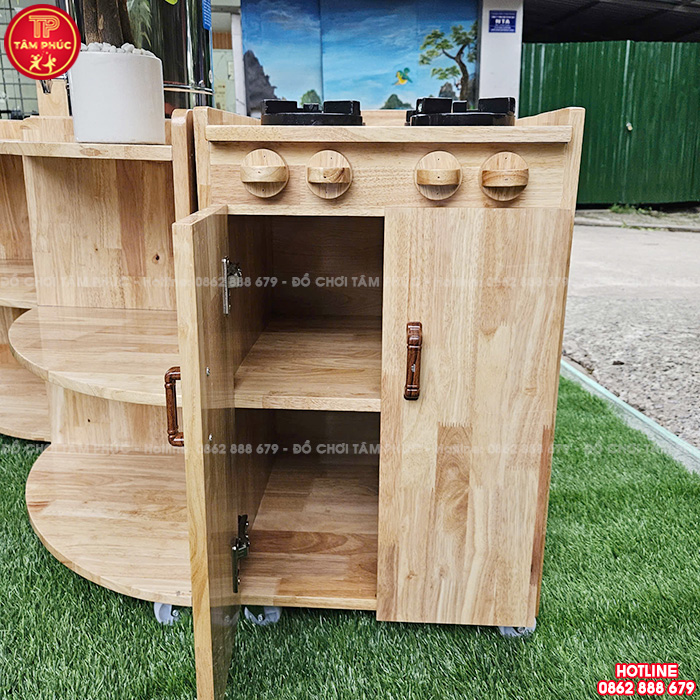 Giá kệ góc bếp chơi nấu ăn cho bé mầm non NT4-022