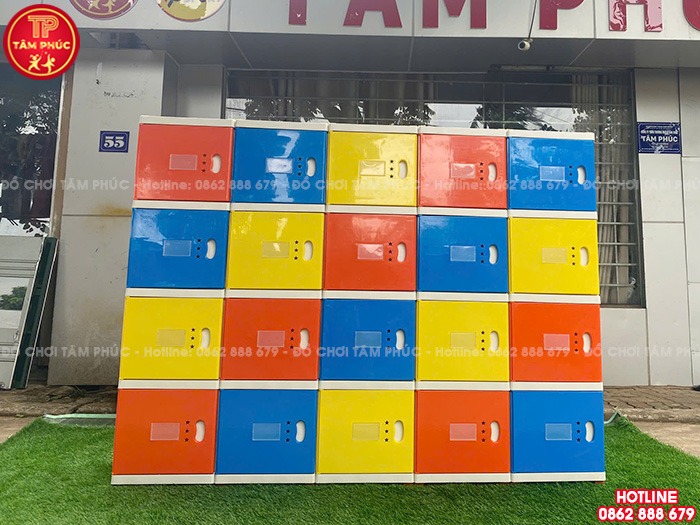 Tủ balo cho bé trường mầm non bằng nhựa 20 ô NT5-006