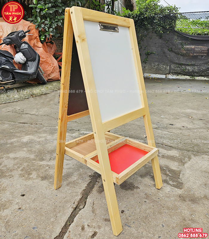 Giá vẽ tranh cho bé mầm non bằng gỗ 2 mặt NT6-010