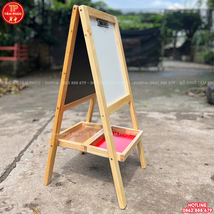 Giá vẽ tranh cho bé mầm non bằng gỗ 2 mặt NT6-010