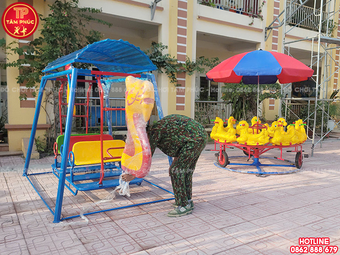 Thi công lắp đặt đồ chơi ngoài trời trường mầm non tại Nam Định