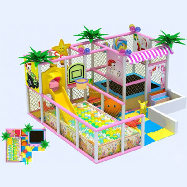 Thi công lắp đặt nhà bóng liên hoàn trong nhà cho bé