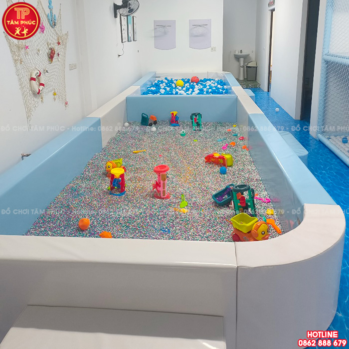 Bể chơi xúc cát - Bể bóng bọc da cho nhà bóng khu vui chơi trong nhà TP-KVC-002