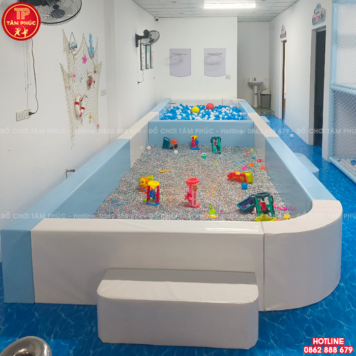 Bể chơi xúc cát - Bể bóng bọc da cho nhà bóng khu vui chơi trong nhà TP-KVC-002