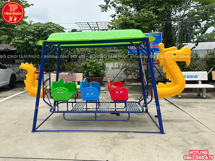 Xích đu thuyền rồng sàn lắc cho bé mầm non nhựa nhập khẩu TP4-004-A