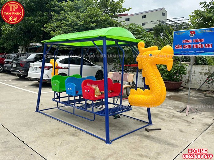 Xích đu thuyền rồng sàn lắc cho bé mầm non nhựa nhập khẩu TP4-004-A