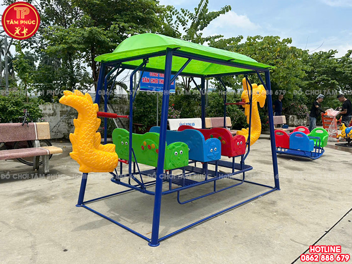 Xích đu thuyền rồng sàn lắc cho bé mầm non nhựa nhập khẩu TP4-004-A