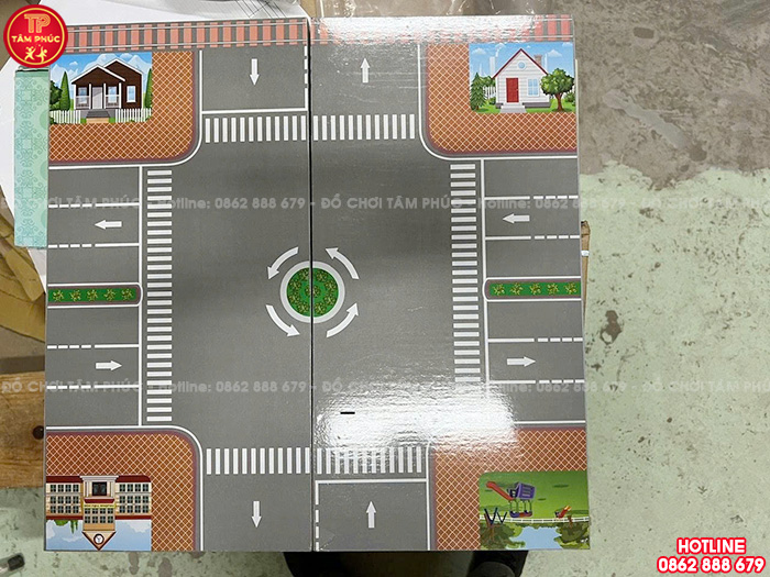 Bộ sa bàn giao thông cho bé mầm non bằng gỗ thông TTO-077