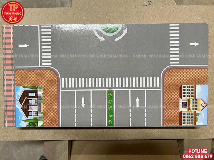 Bộ sa bàn giao thông cho bé mầm non bằng gỗ thông TTO-077