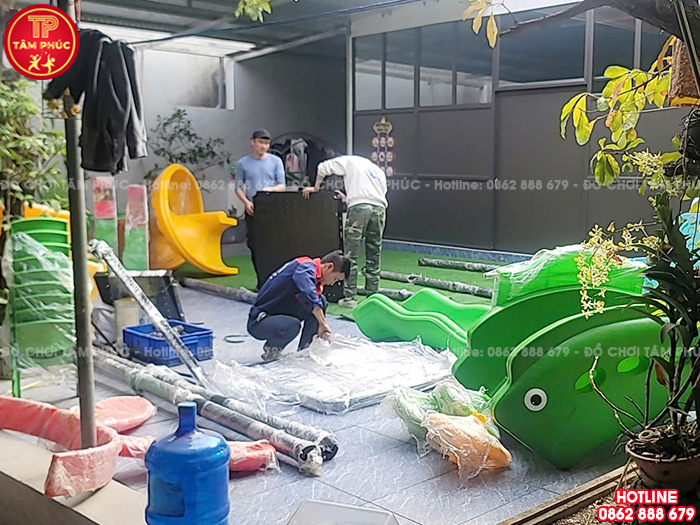 Công trình: Lắp đặt cầu trượt ngoài trời cho trường mầm non tư thục tại Vĩnh Phúc