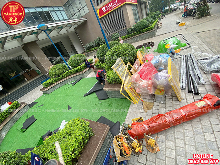 Công trình: Thi công lắp đặt đồ chơi ngoài trời trẻ em cho khu chung cư tại Hà Nội