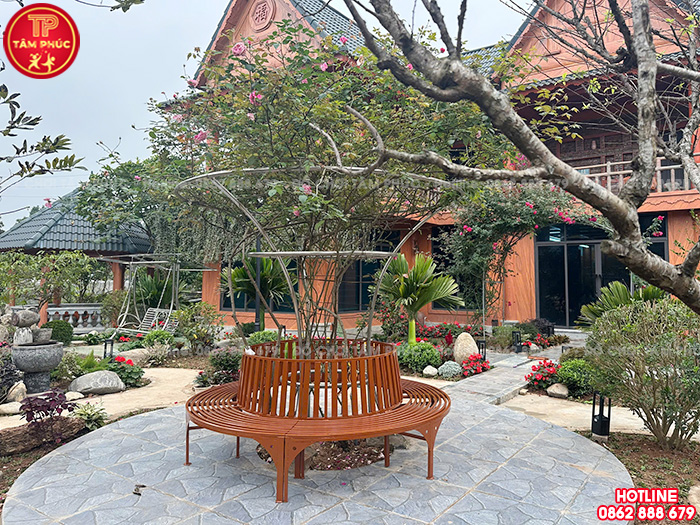Ghế sắt vậy quanh gốc cây đẹp giá rẻ TP9-056