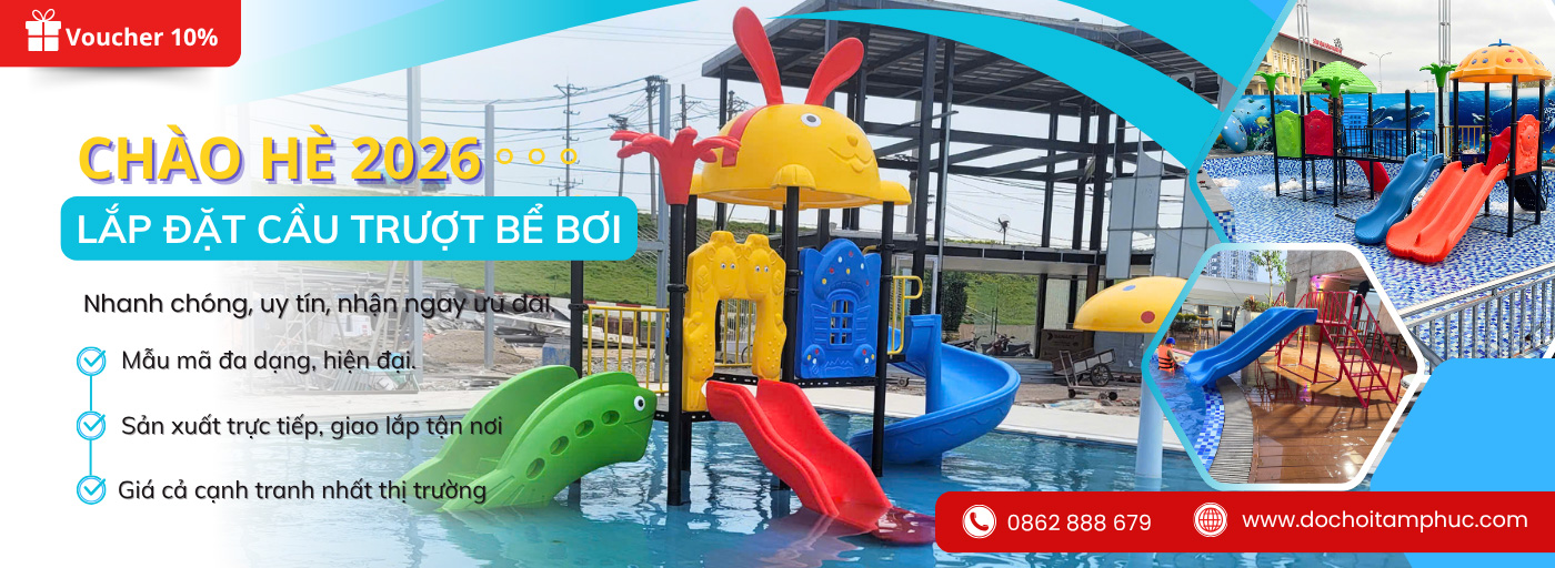 Khuyến mại khi mua cầu trượt bể bơi tại Đồ Chơi Tâm Phúc.